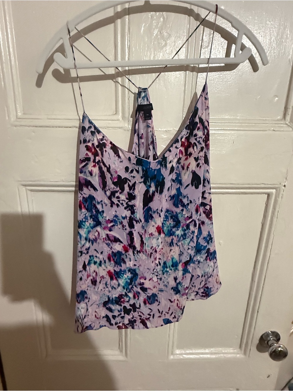 J. Crew Lavender Floral Watercolor Spaghetti-Strap Cami